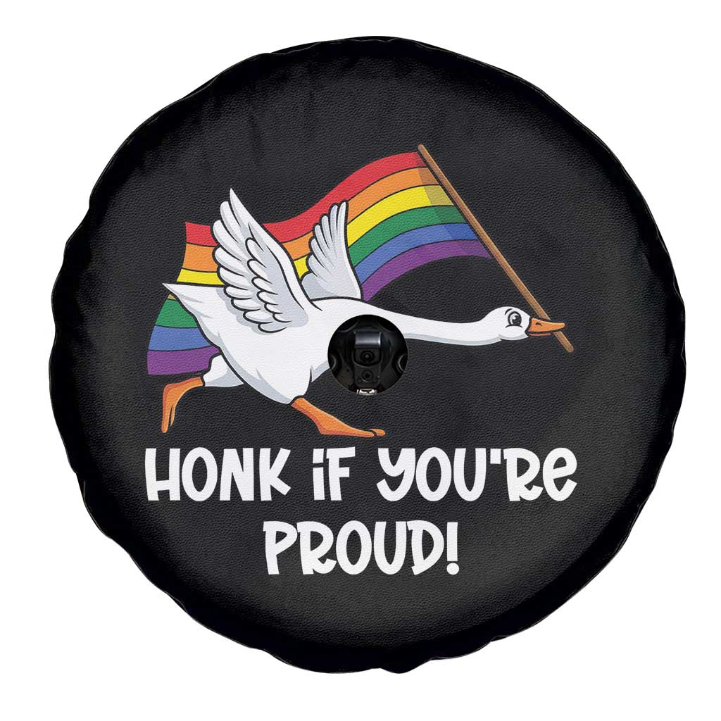 Silly Goose LGBTQ Rainbow Spare Tire Cover Honk If You're Proud TS14 Print Your Wear