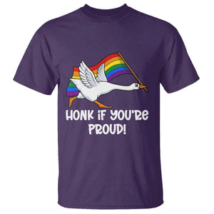 Silly Goose LGBTQ Rainbow T Shirt Honk If You're Proud TS14 Purple Print Your Wear