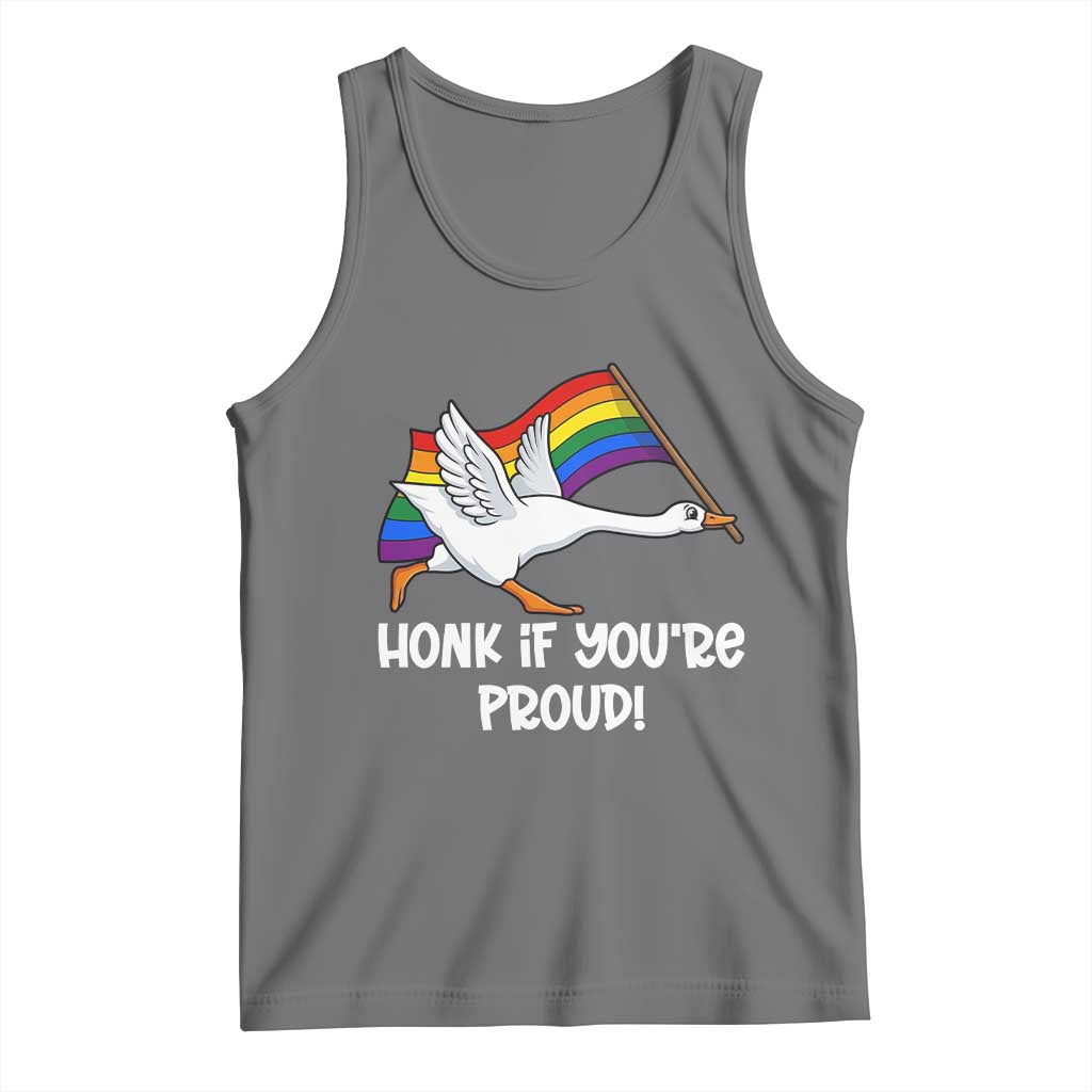 Silly Goose LGBTQ Rainbow Tank Top Honk If You're Proud