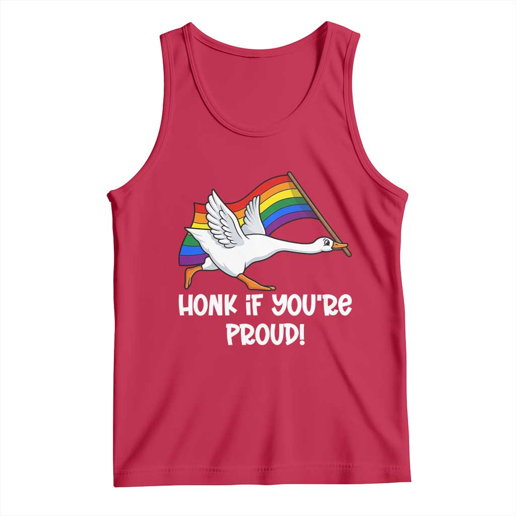 Silly Goose LGBTQ Rainbow Tank Top Honk If You're Proud