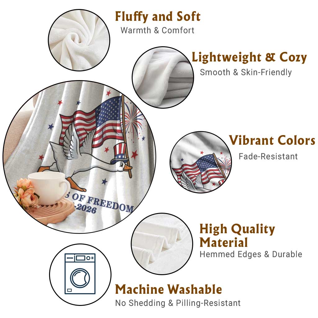 Freedom 250th Anniversary Throw Blanket Funny 4th Of July Silly Goose TS14 Print Your Wear