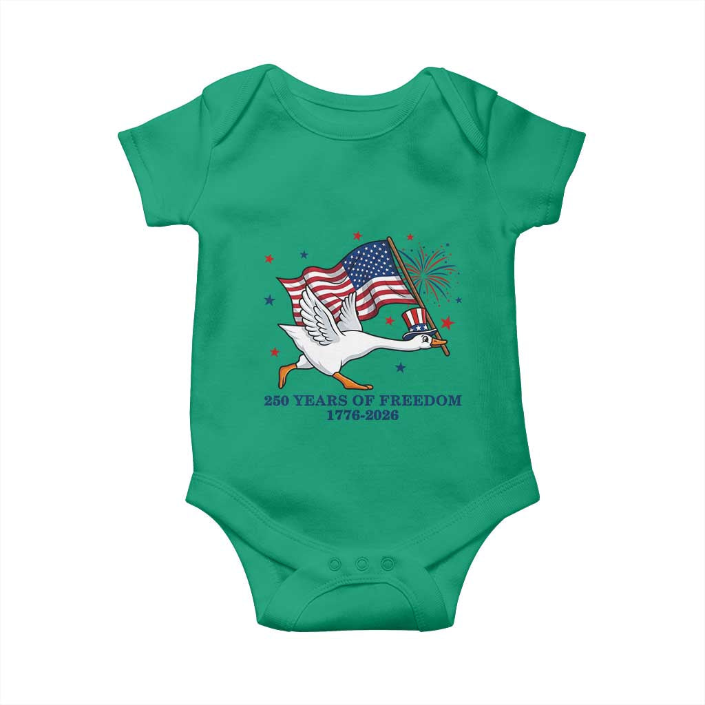 Freedom 250th Anniversary Baby Onesie Funny 4th Of July Silly Goose TS14 Irish Green Print Your Wear