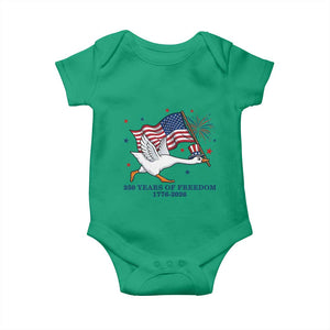 Freedom 250th Anniversary Baby Onesie Funny 4th Of July Silly Goose TS14 Irish Green Print Your Wear