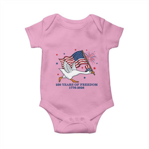 Freedom 250th Anniversary Baby Onesie Funny 4th Of July Silly Goose TS14 Light Pink Print Your Wear