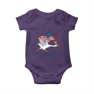 Freedom 250th Anniversary Baby Onesie Funny 4th Of July Silly Goose TS14 Purple Print Your Wear