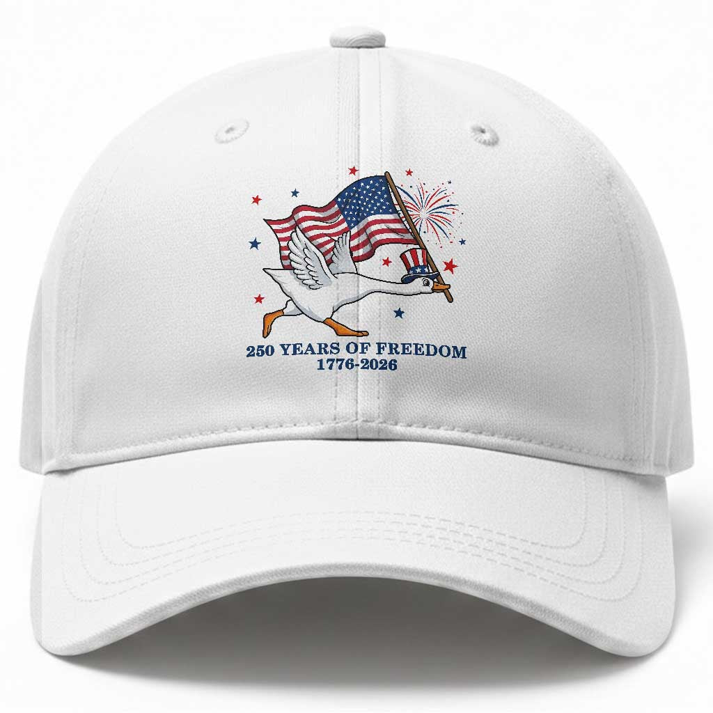 Freedom 250th Anniversary Baseball Cap Funny 4th Of July Silly Goose