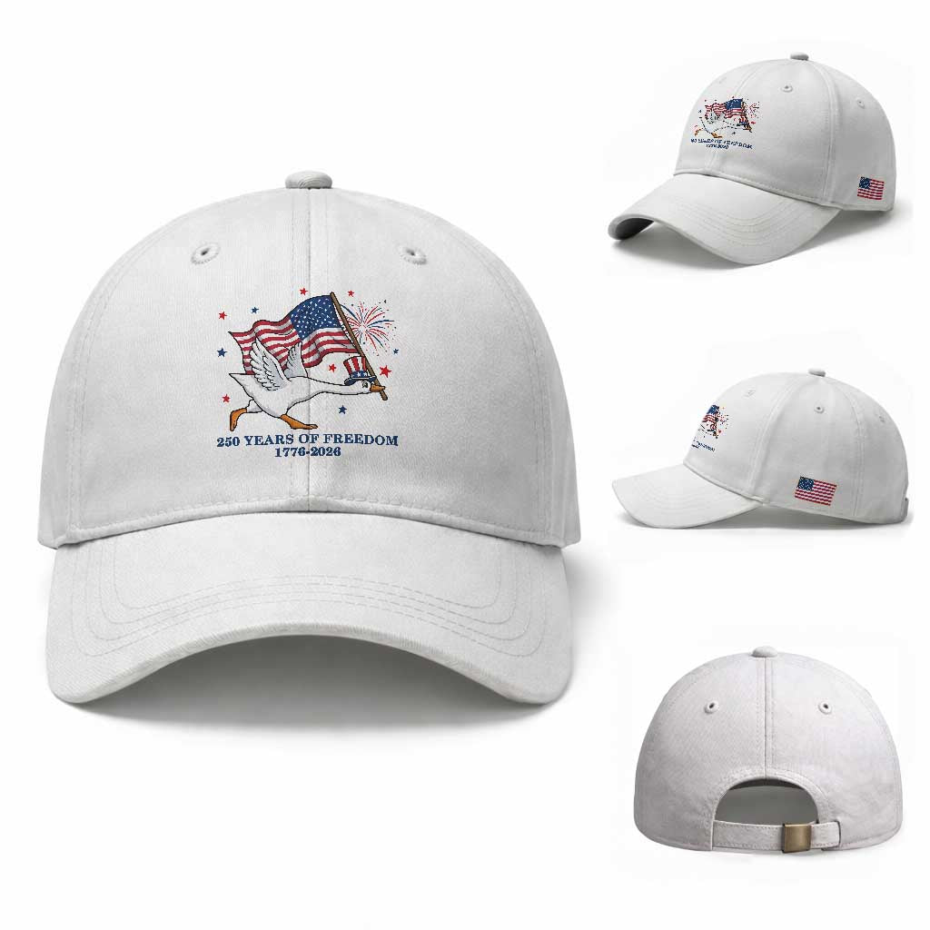 Freedom 250th Anniversary Baseball Cap Funny 4th Of July Silly Goose