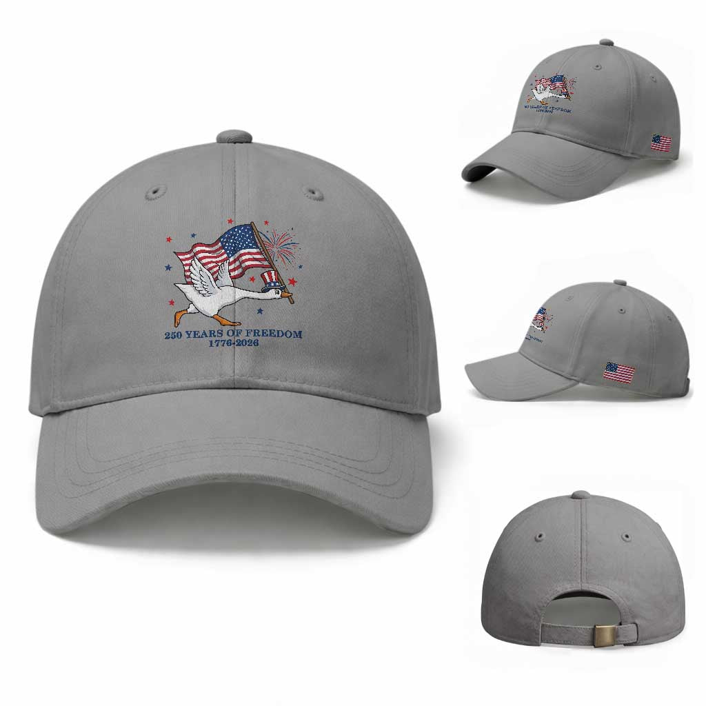 Freedom 250th Anniversary Baseball Cap Funny 4th Of July Silly Goose