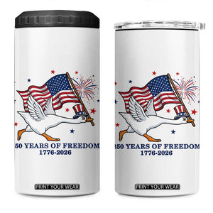 Freedom 250th Anniversary 4 in 1 Can Cooler Tumbler Funny 4th Of July Silly Goose TS14 One Size: 16 oz White Print Your Wear