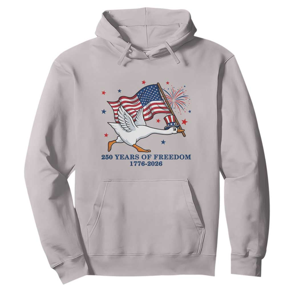 Freedom 250th Anniversary Hoodie Funny 4th Of July Silly Goose TS14 Ice Gray Print Your Wear
