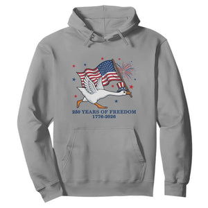 Freedom 250th Anniversary Hoodie Funny 4th Of July Silly Goose TS14 Sport Gray Print Your Wear