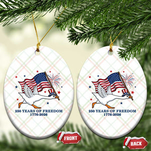 Freedom 250th Anniversary Ceramic Ornament Funny 4th Of July Silly Goose TS14 Print Your Wear