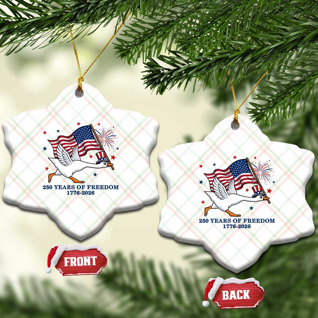 Freedom 250th Anniversary Ceramic Ornament Funny 4th Of July Silly Goose TS14 Print Your Wear