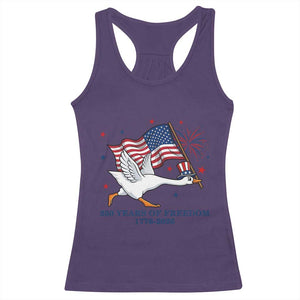 Freedom 250th Anniversary Racerback Tank Top Funny 4th Of July Silly Goose TS14 Purple Print Your Wear