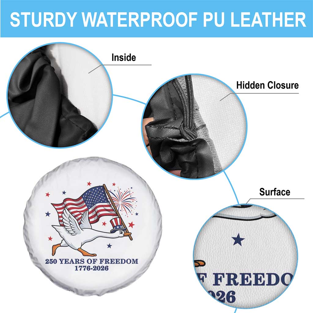 Freedom 250th Anniversary Spare Tire Cover Funny 4th Of July Silly Goose TS14 Print Your Wear