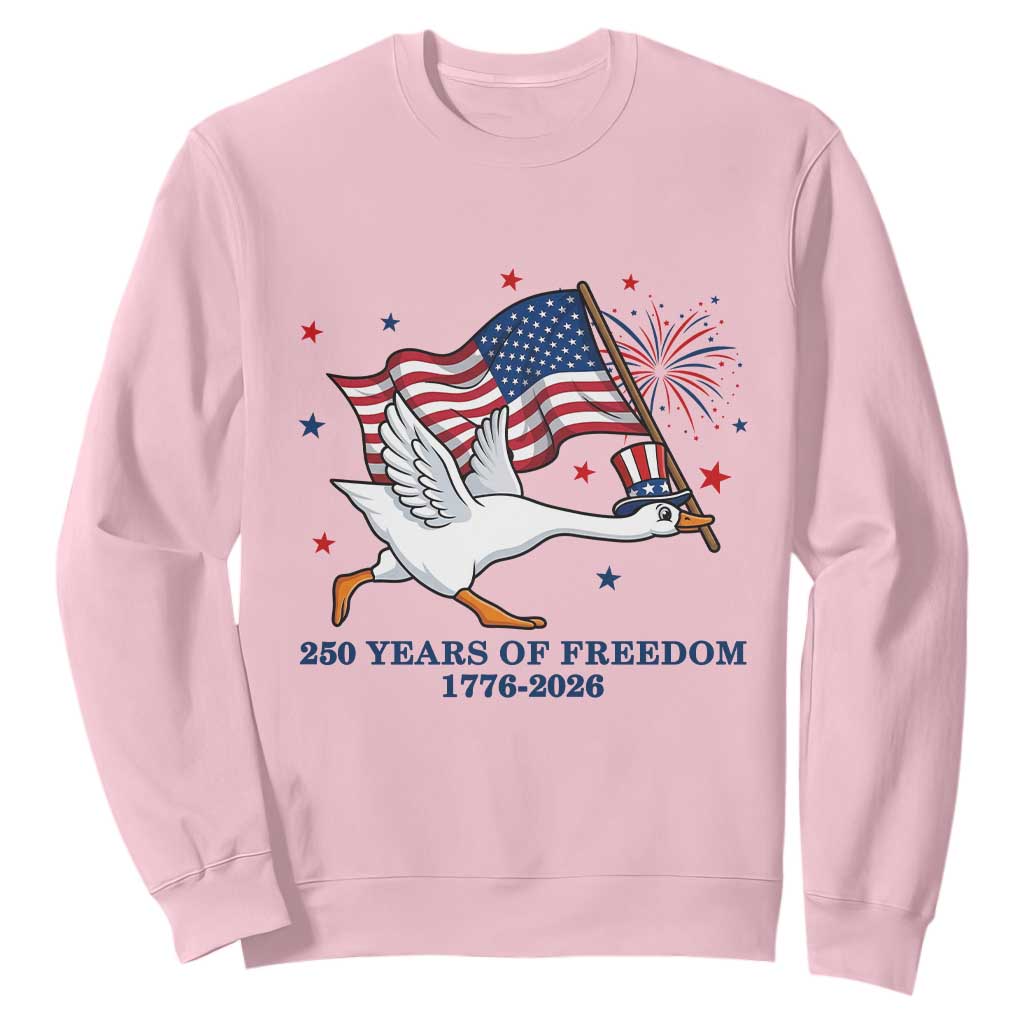 Freedom 250th Anniversary Sweatshirt Funny 4th Of July Silly Goose