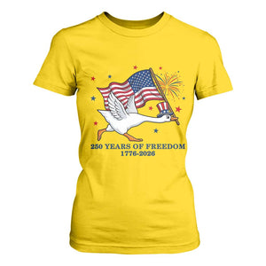 Freedom 250th Anniversary T Shirt For Women Funny 4th Of July Silly Goose TS14 Daisy Print Your Wear