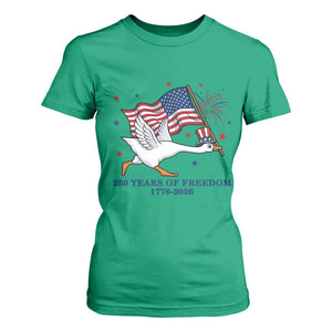 Freedom 250th Anniversary T Shirt For Women Funny 4th Of July Silly Goose TS14 Irish Green Print Your Wear