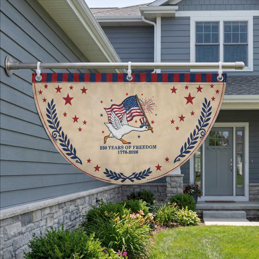 Freedom 250th Anniversary Patriotic Fan Flag Funny 4th Of July Silly Goose