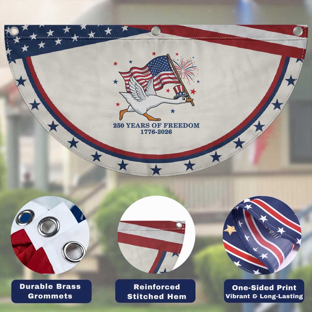 Freedom 250th Anniversary Patriotic Fan Flag Funny 4th Of July Silly Goose