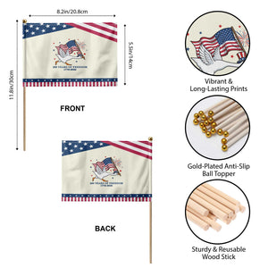 Freedom 250th Anniversary Patriotic Handheld Flag Funny 4th Of July Silly Goose