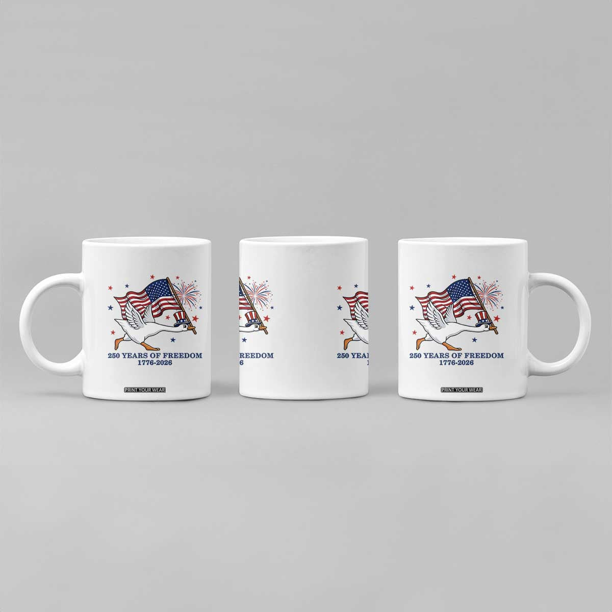 Freedom 250th Anniversary Coffee Mug Funny 4th Of July Silly Goose TS14 Print Your Wear