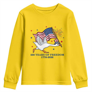 Freedom 250th Anniversary Youth Sweatshirt Funny 4th Of July Silly Goose TS14 Daisy Print Your Wear