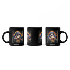LGBTQ Pride Raccoon Rainbow Flag Coffee Mug Funny Drinking Beer