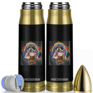 LGBTQ Pride Raccoon Rainbow Flag Bullet Tumbler Funny Drinking Beer