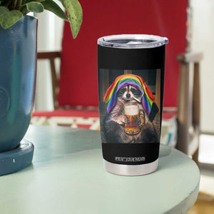 LGBTQ Pride Raccoon Rainbow Flag Tumbler Cup Funny Drinking Beer