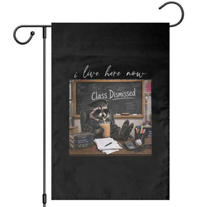 Funny Raccoon Graduation Garden Flag I Live Here Now TS14 Black Print Your Wear