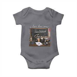 Funny Raccoon Graduation Baby Onesie I Live Here Now TS14 Charcoal Print Your Wear