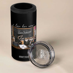 Funny Raccoon Graduation 4 in 1 Can Cooler Tumbler I Live Here Now TS14 Print Your Wear