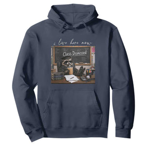 Funny Raccoon Graduation Hoodie I Live Here Now