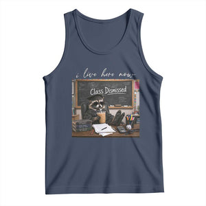 Funny Raccoon Graduation Tank Top I Live Here Now