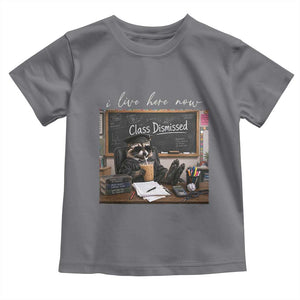 Funny Raccoon Graduation Toddler T Shirt I Live Here Now TS14 Charcoal Print Your Wear