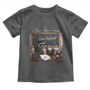 Funny Raccoon Graduation Toddler T Shirt I Live Here Now TS14 Dark Heather Print Your Wear