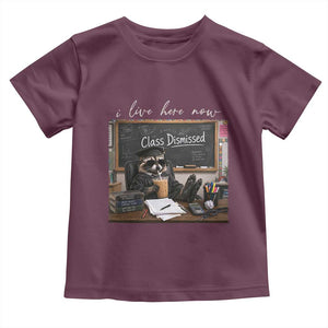 Funny Raccoon Graduation Toddler T Shirt I Live Here Now TS14 Maroon Print Your Wear