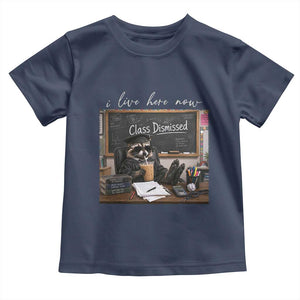 Funny Raccoon Graduation Toddler T Shirt I Live Here Now TS14 Navy Print Your Wear