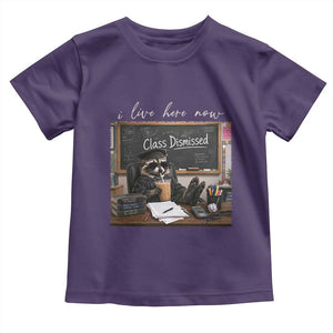 Funny Raccoon Graduation Toddler T Shirt I Live Here Now TS14 Purple Print Your Wear