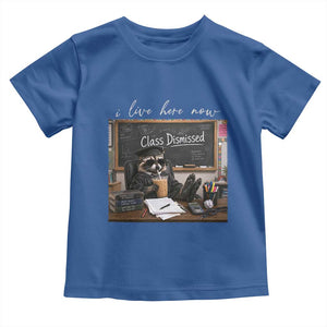 Funny Raccoon Graduation Toddler T Shirt I Live Here Now TS14 Royal Blue Print Your Wear