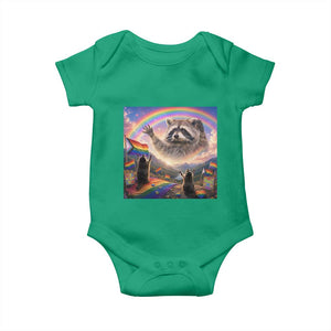 LGBTQ Pride Raccoon Rainbow Flag Baby Onesie Two Raccoons Howling to The Rainbow TS14 Irish Green Print Your Wear