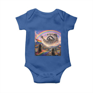 LGBTQ Pride Raccoon Rainbow Flag Baby Onesie Two Raccoons Howling to The Rainbow TS14 Royal Blue Print Your Wear