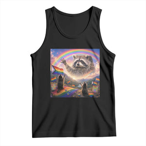 LGBTQ Pride Raccoon Rainbow Flag Tank Top Two Raccoons Howling to The Rainbow TS14 Black Print Your Wear