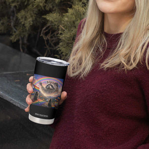 LGBTQ Pride Raccoon Rainbow Flag Tumbler Cup Two Raccoons Howling to The Rainbow TS14 Print Your Wear