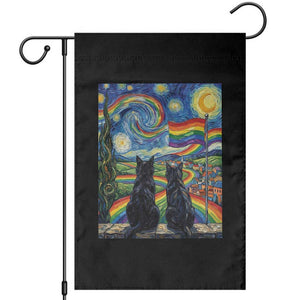 Cat Gay Pride Garden Flag Starry Night Style LGBTQ Pride Support TS14 Black Print Your Wear