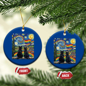Cat Gay Pride Ceramic Ornament Starry Night Style LGBTQ Pride Support TS14 1pc Blue Print Your Wear