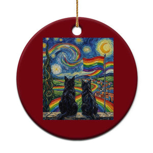 Cat Gay Pride Ceramic Ornament Starry Night Style LGBTQ Pride Support TS14 1pc Red Print Your Wear