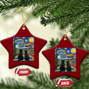 Cat Gay Pride Ceramic Ornament Starry Night Style LGBTQ Pride Support TS14 Print Your Wear
