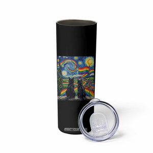 Cat Gay Pride Skinny Tumbler Starry Night Style LGBTQ Pride Support TS14 Print Your Wear